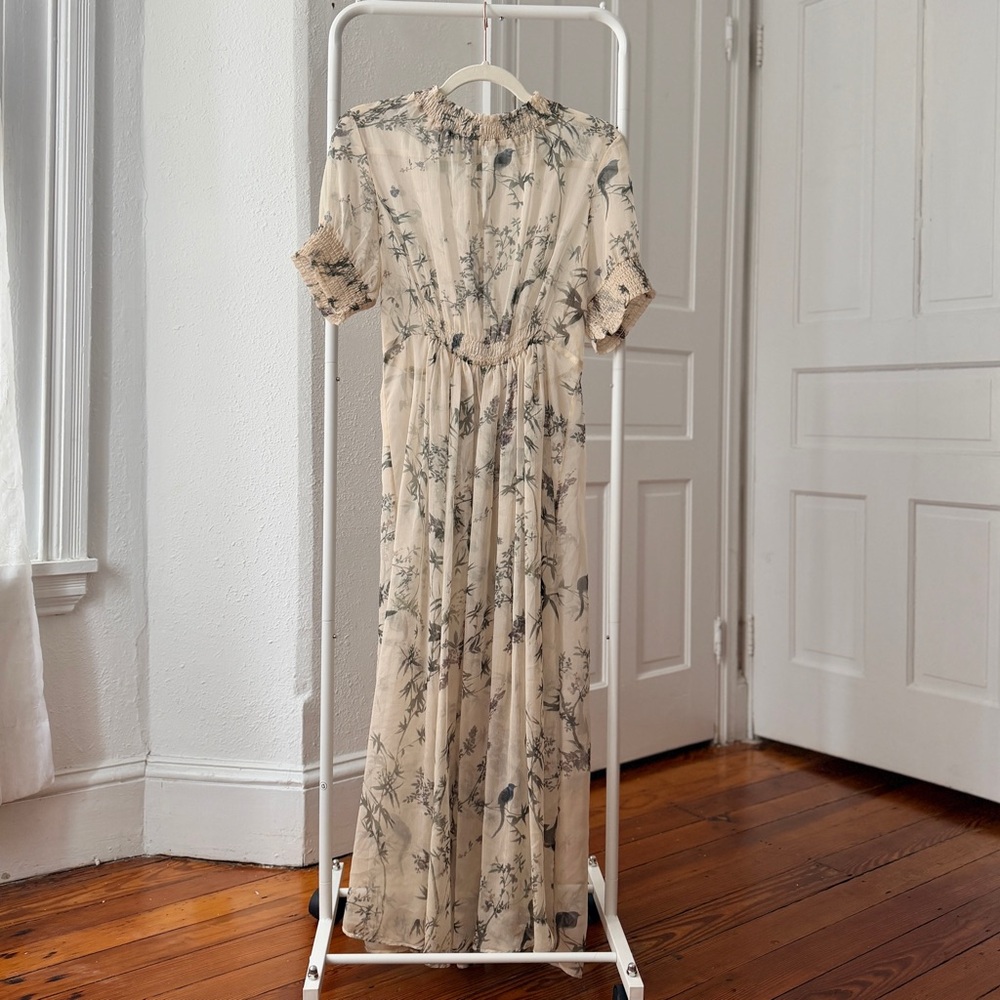 Stellah Cream and Black Floral Maxi Dress
